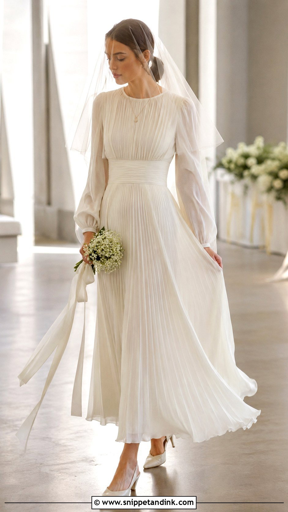1971 Pleated Wedding Dress - Snippet and Ink - 20 1971 Wedding Dresses