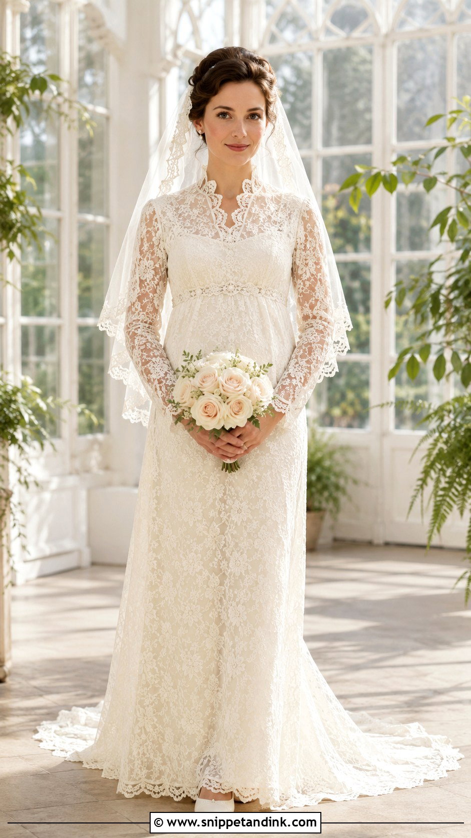 1971 Scalloped Lace Wedding Dress - Snippet and Ink - 20 1971 Wedding Dresses