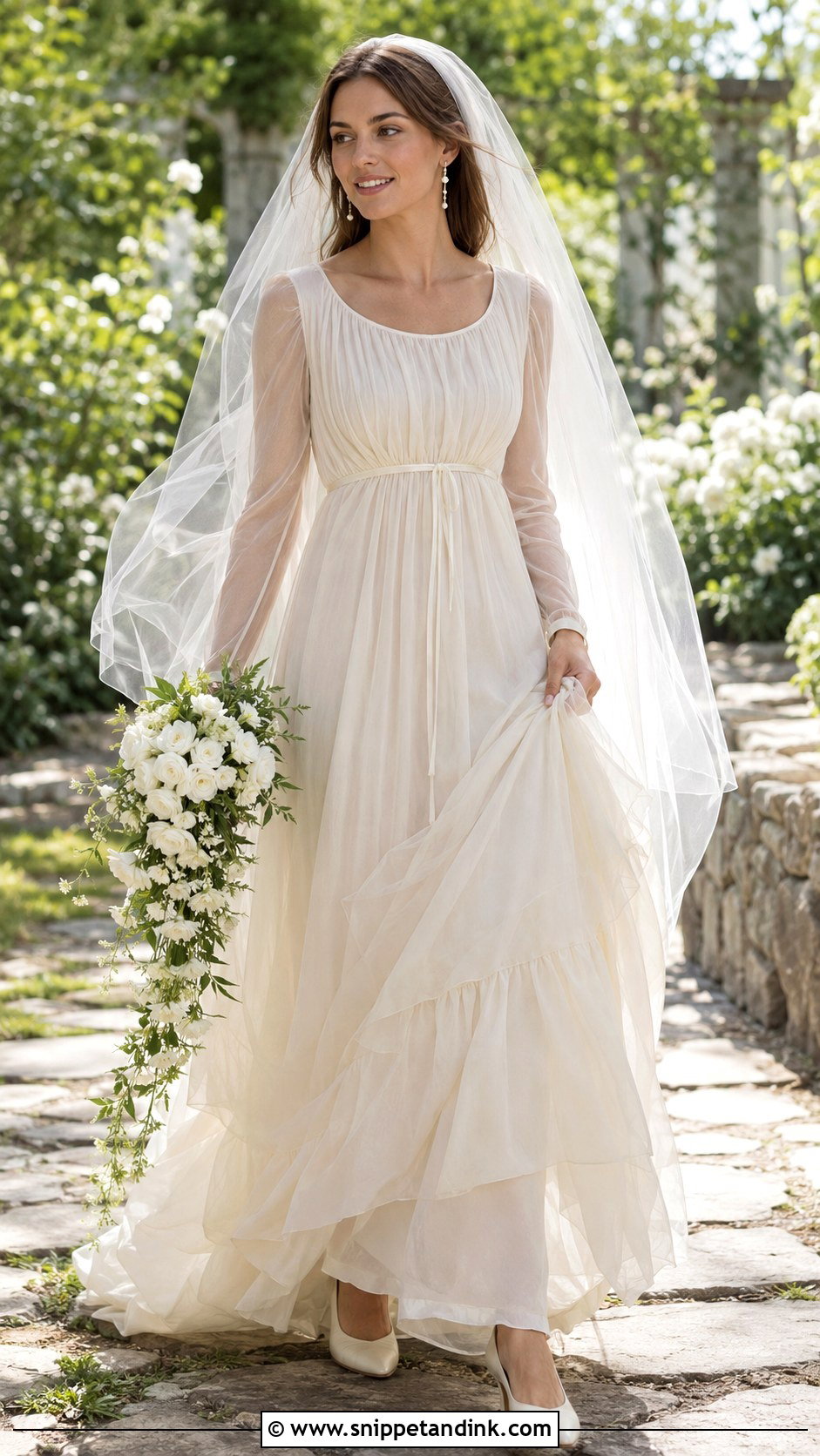 1971 Silk Chiffon Wedding Dress - Snippet and Ink - 20 1971 Wedding Dresses