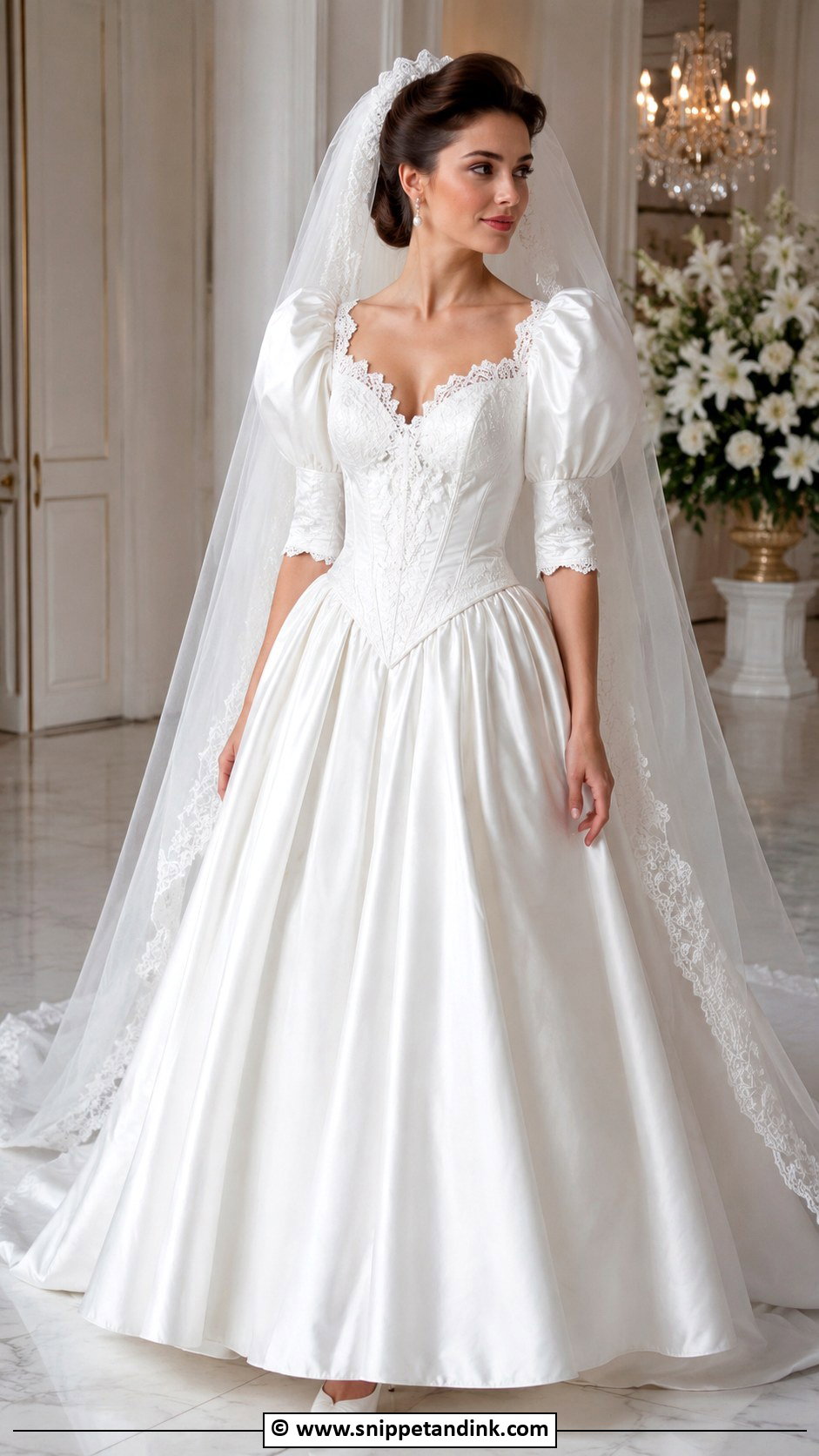 1980s Basque Waist Wedding Dress - Snippet and Ink - 30 1980s Wedding Dress Ideas