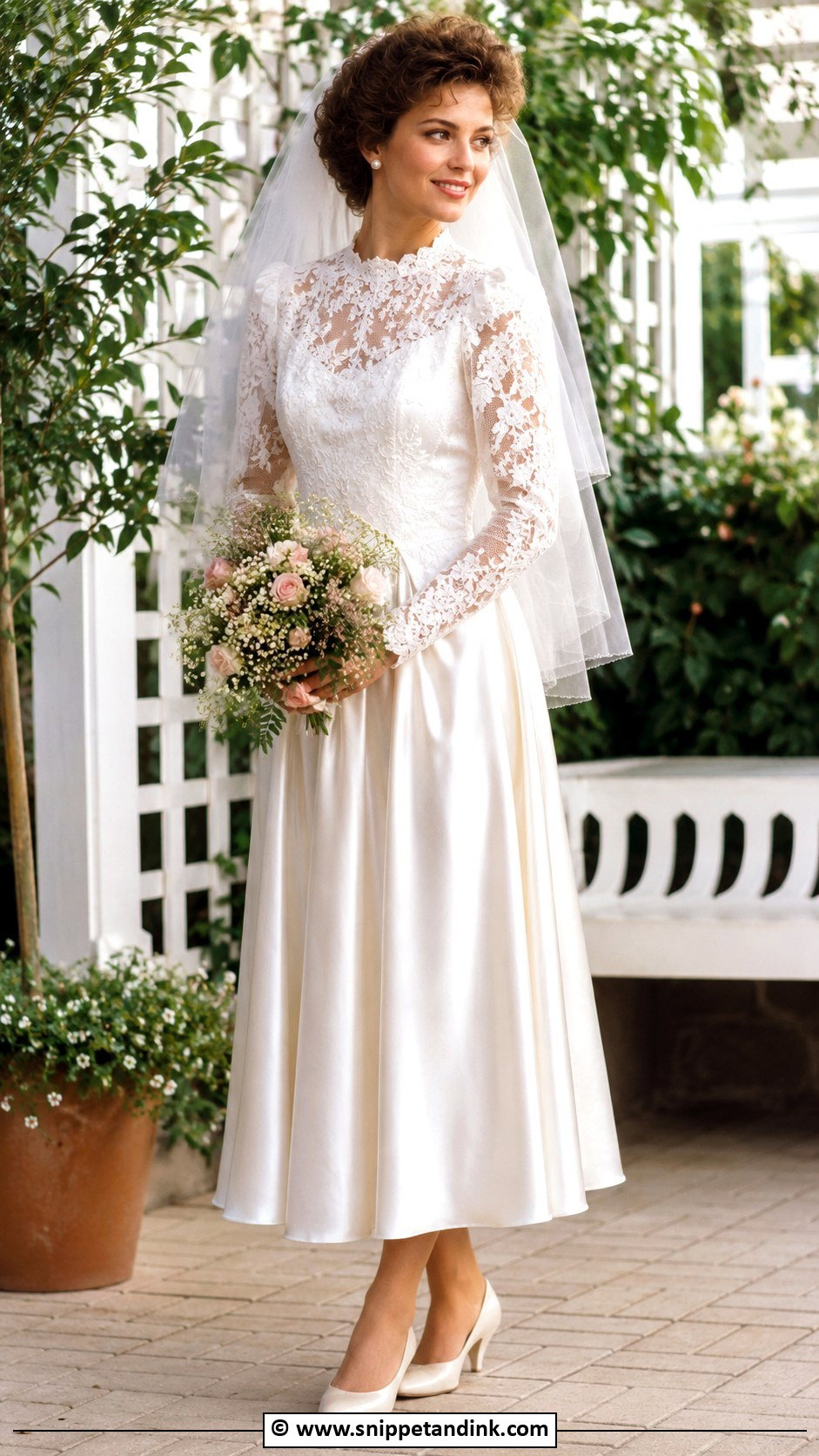 1980s Floral Lace Wedding Dress - Snippet and Ink - 30 1980s Wedding Dress Ideas
