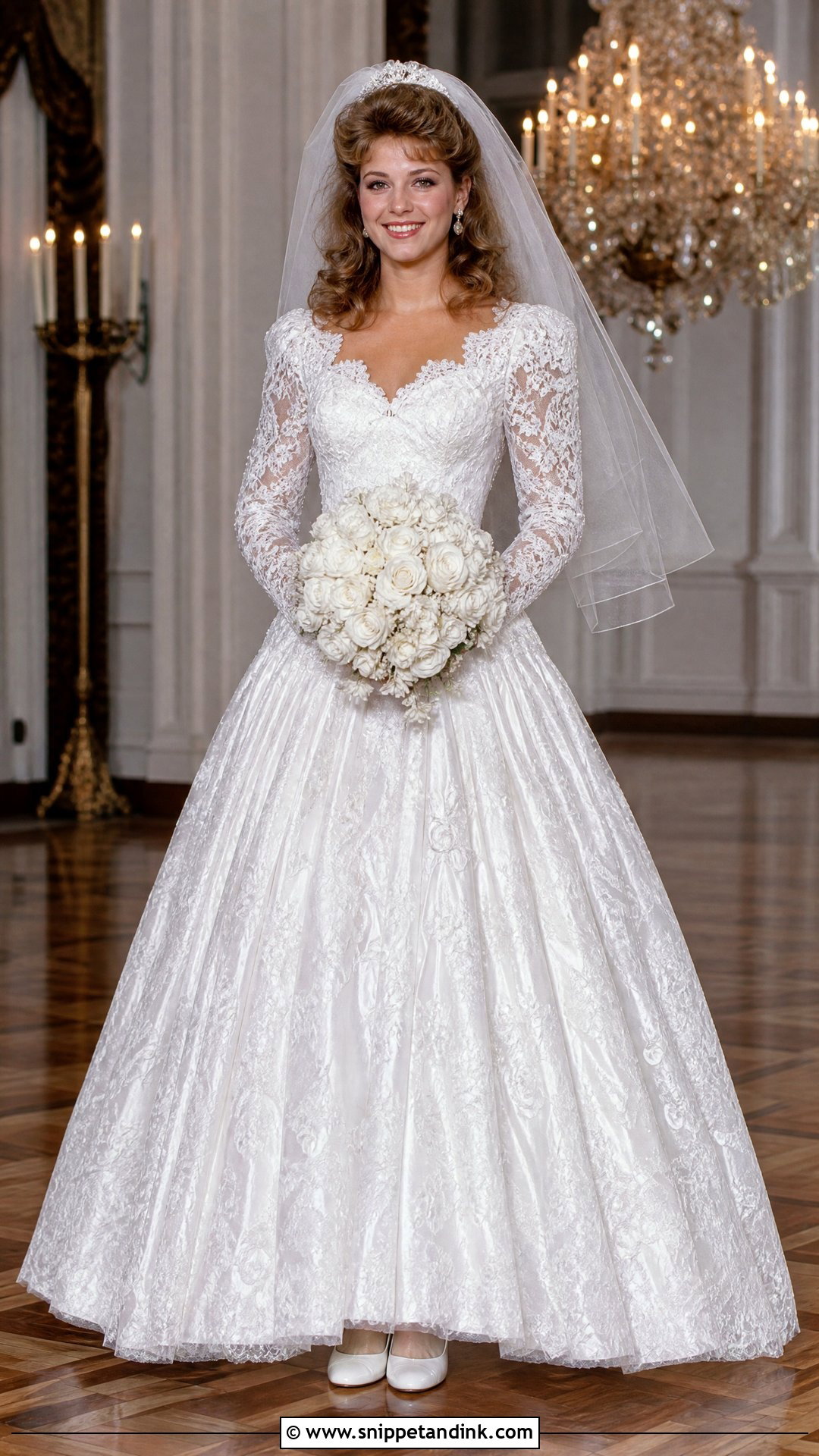 1980s Lace Ball Gown Bridal Gown - Snippet and Ink - 20 Vintage Bridal Gowns