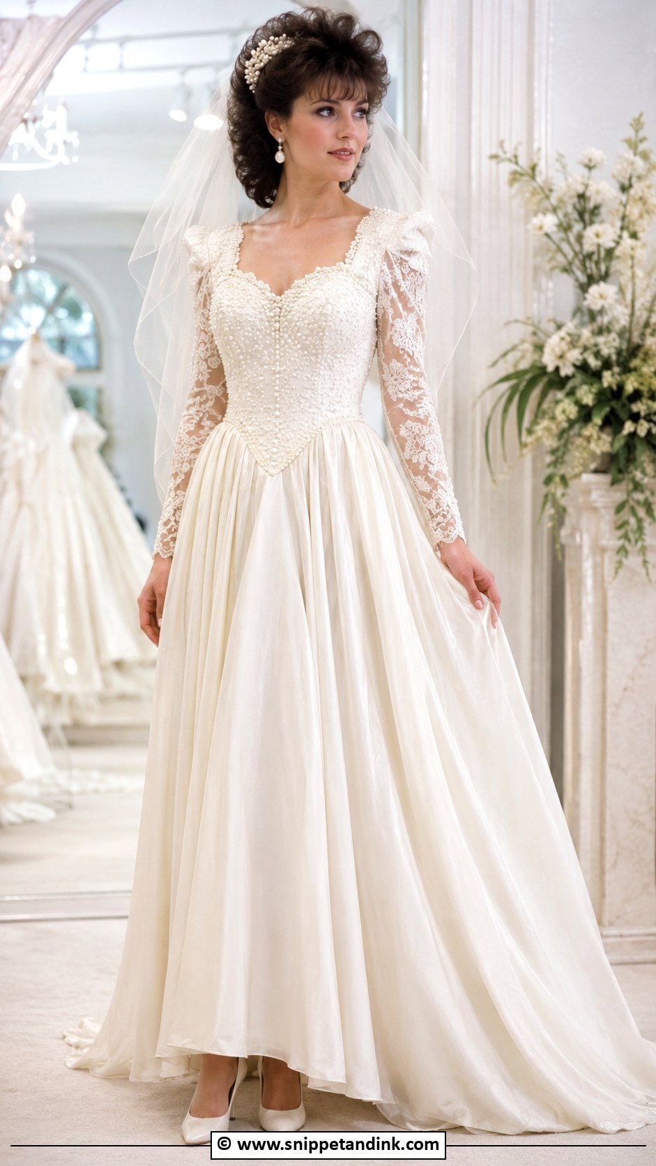 1980s Pearl Wedding Dress - Snippet and Ink - 30 1980s Wedding Dress Ideas