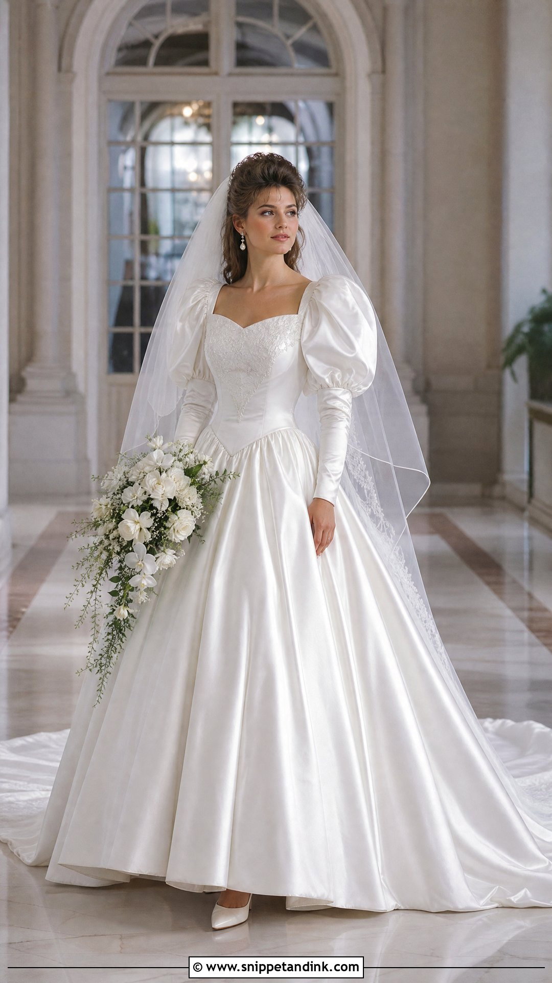 1980s Puff Sleeve Ball Gown Wedding Gown - Snippet and Ink - 20 Vintage Classy Wedding Gown Ideas