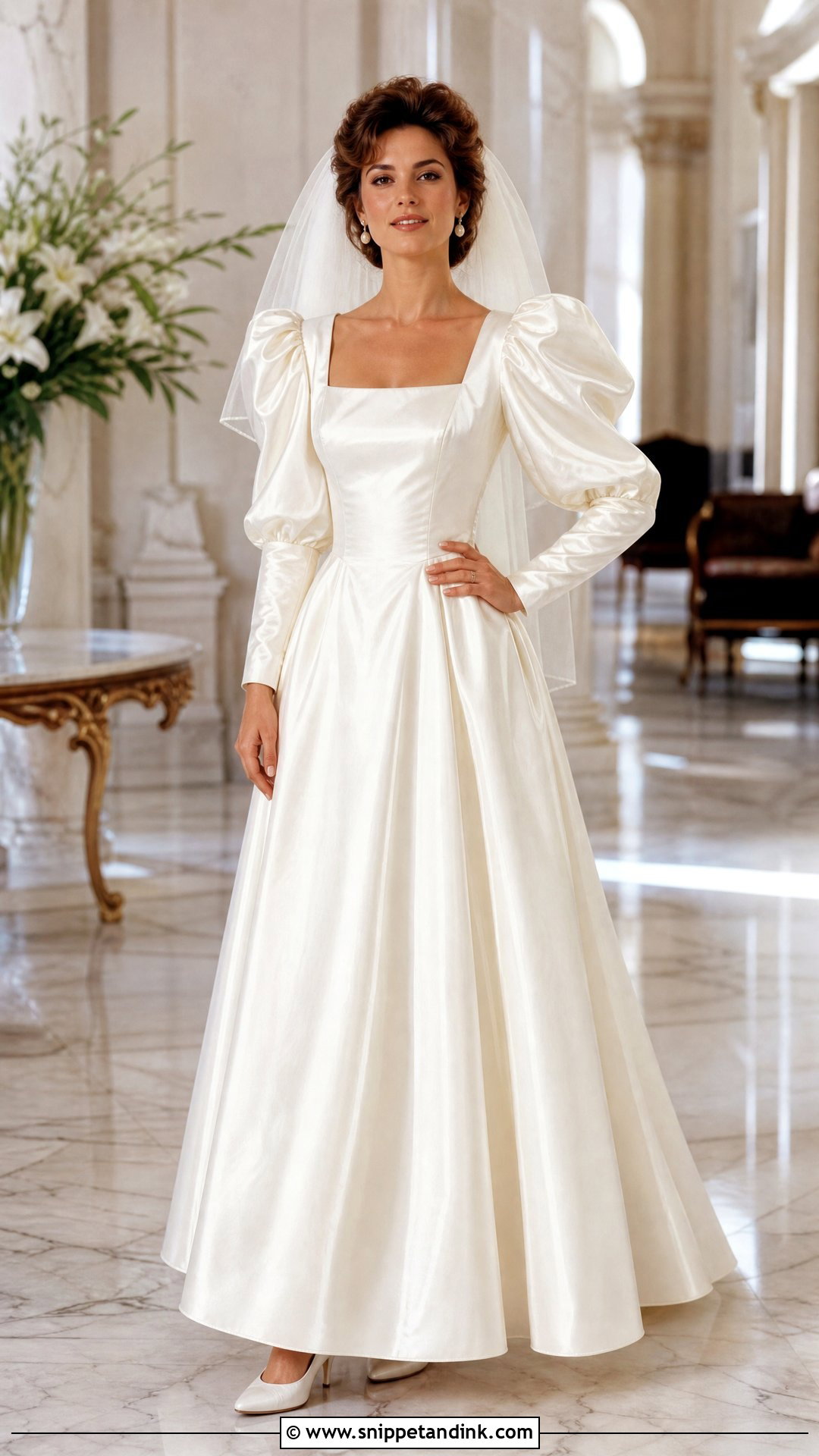 1980s Puff Sleeve Bridal Gown - Snippet and Ink - 20 Vintage Bridal Gowns