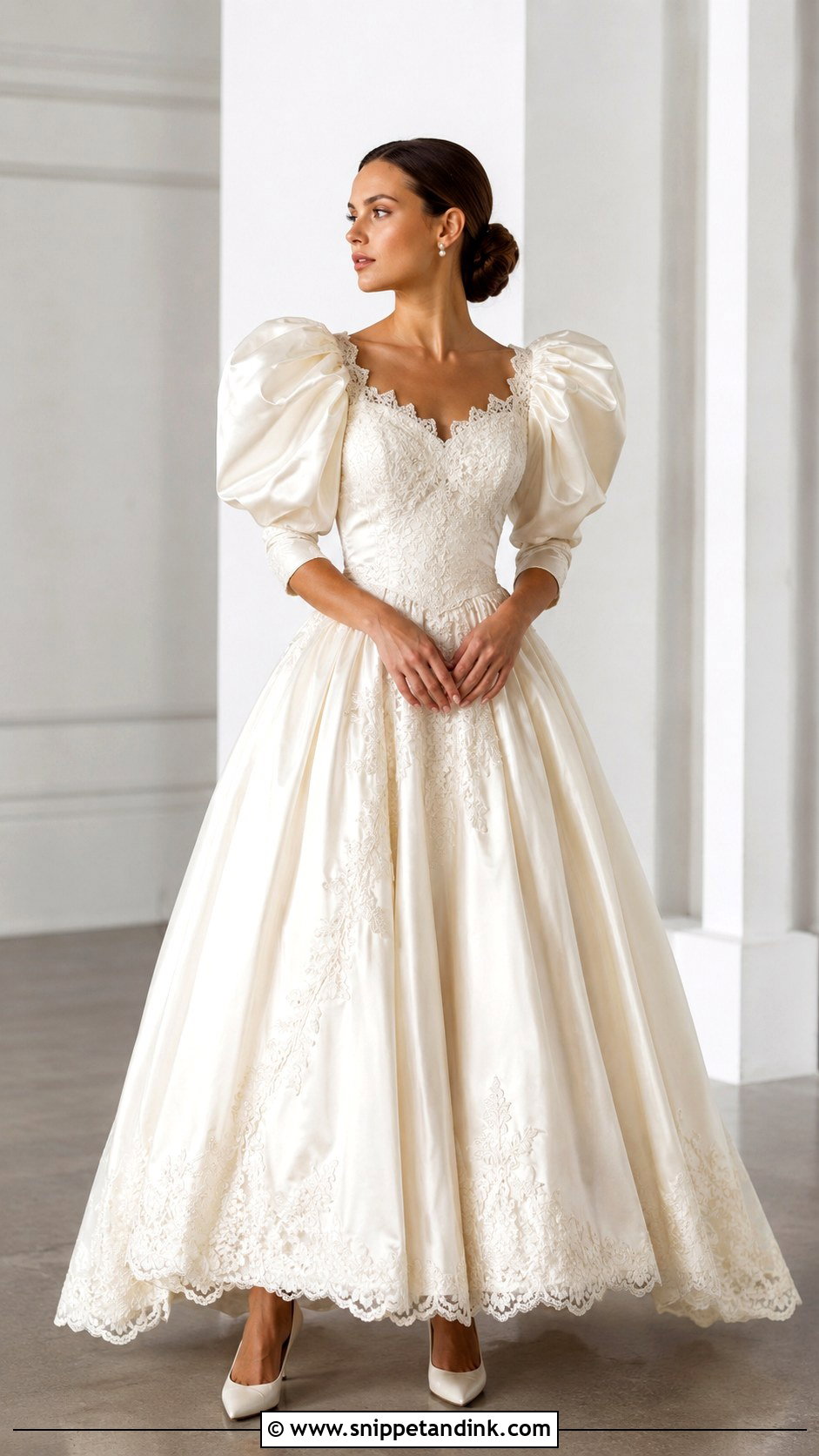 1980s Puff Sleeve Old Wedding Dress - Snippet and Ink - 25 Old Wedding Dresses