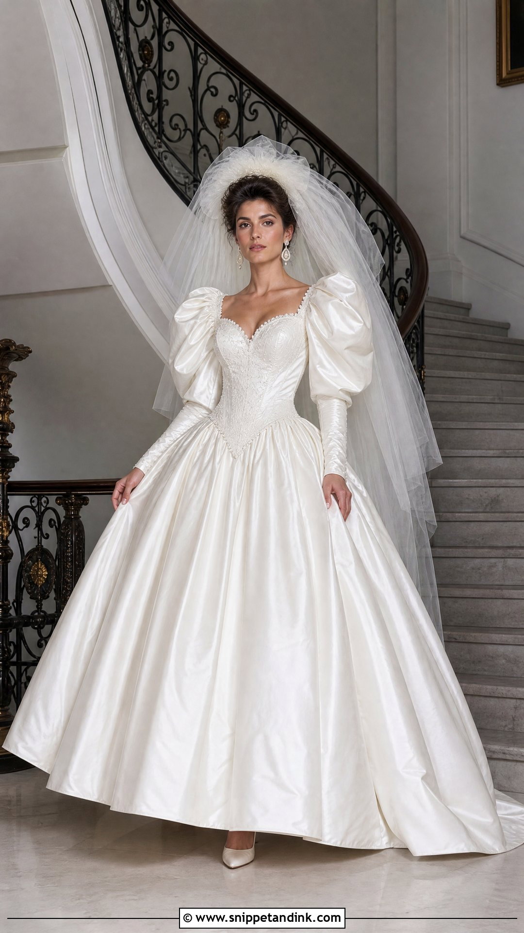 1980s Puff Sleeve Vintage Bridal Gown - Snippet and Ink - 20 Vintage Bridal Gown Ideas