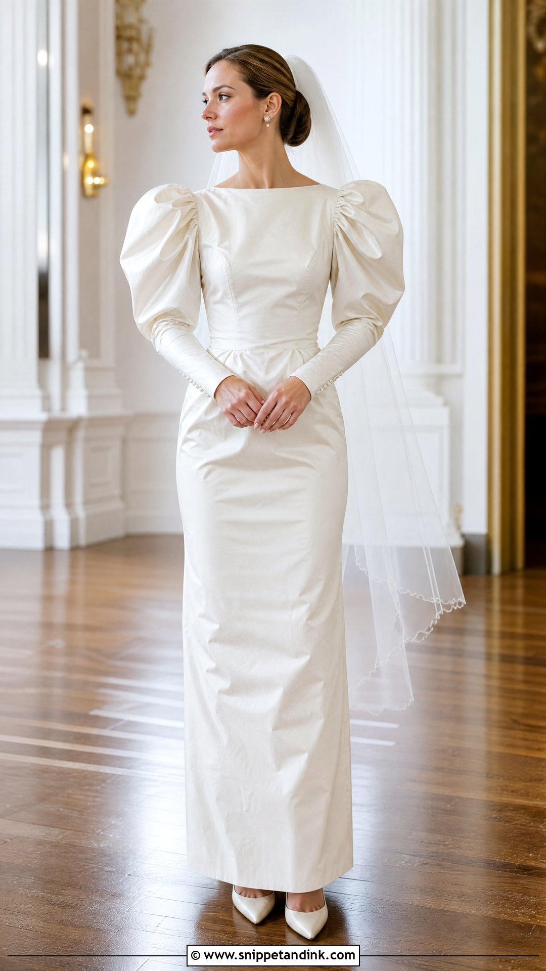 1980s Puff Sleeve Wedding Dress - Snippet and Ink - 25 Vintage Long Sleeve Wedding Dress Ideas