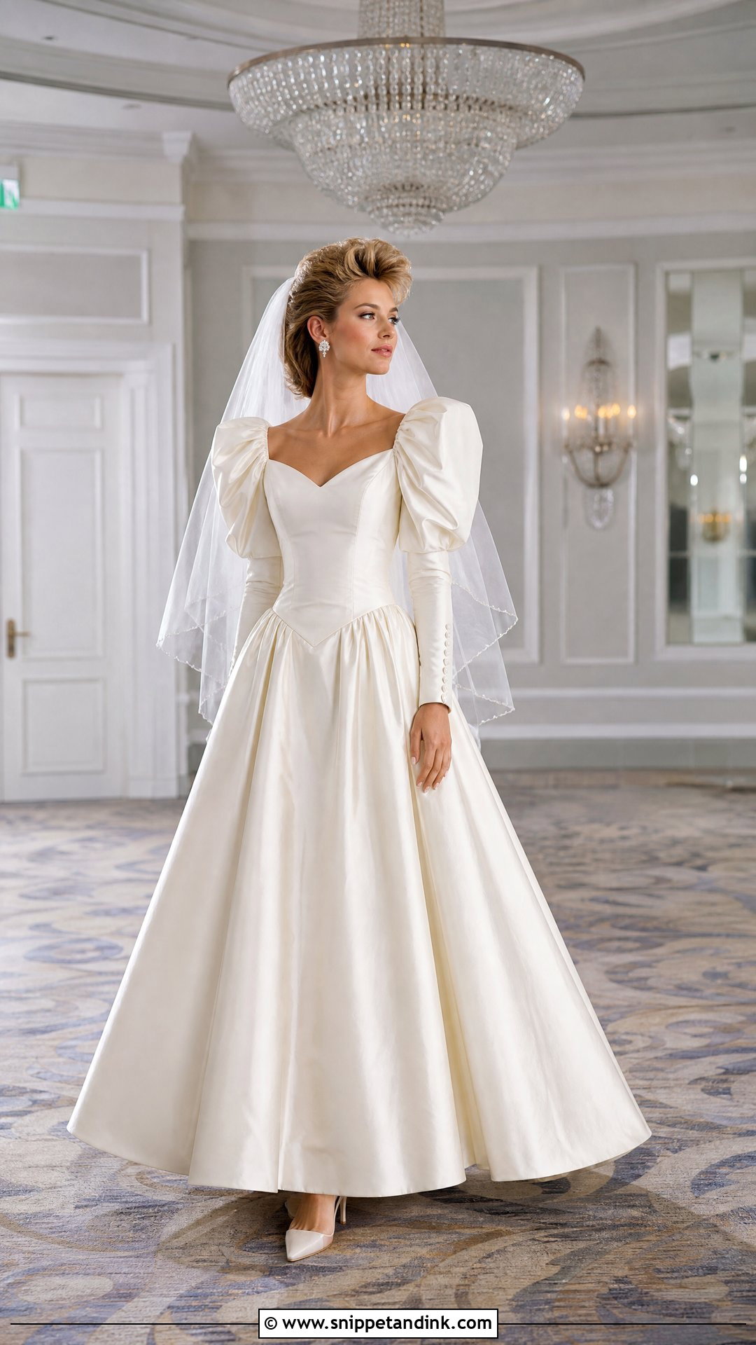 1980s Puff Sleeve Wedding Dress - Snippet and Ink - 20 Retro Wedding Dresses