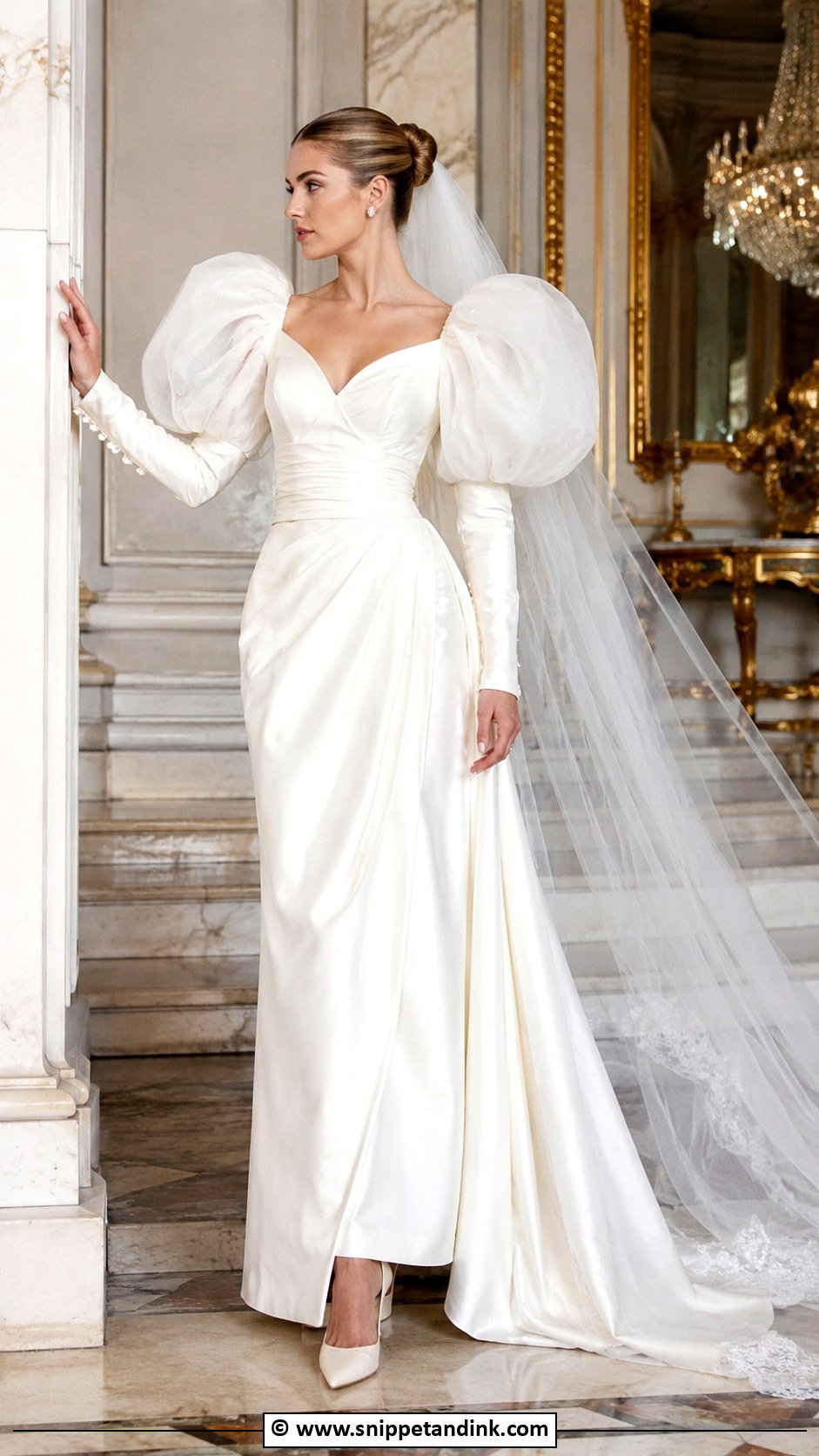 1980s Puff Sleeve Wedding Dress - Snippet and Ink - 25 Vintage Style Wedding Dresses