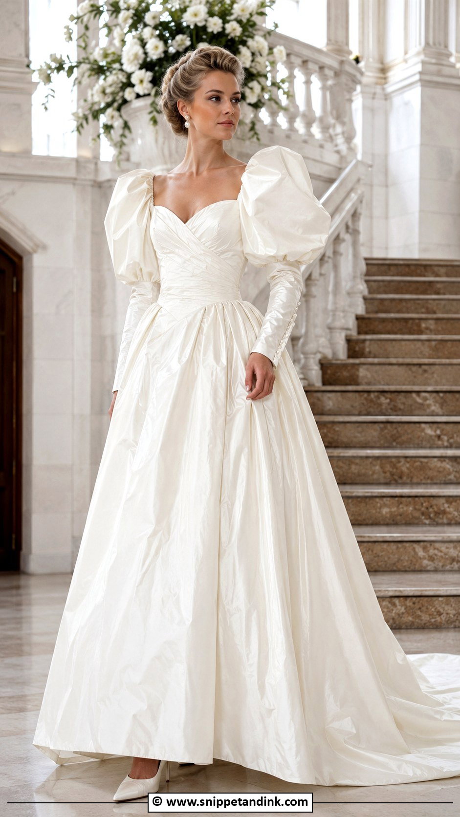 1980s Puff Sleeve Wedding Gown - Snippet and Ink - 25 Vintage Wedding Gowns