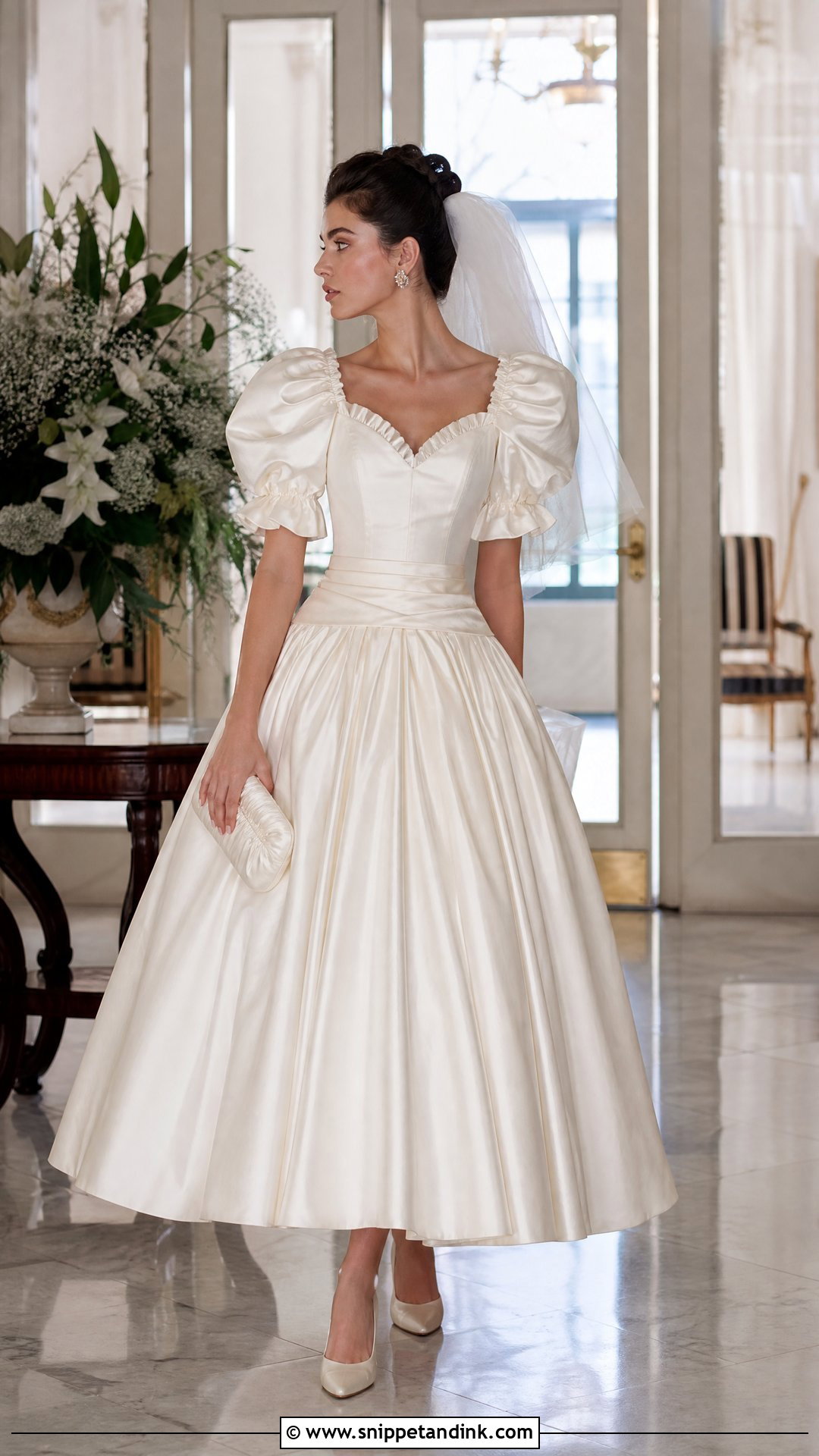 1980s Retro Bridal Puff Sleeve Gown - Snippet and Ink - 20 Retro Bridal Ideas