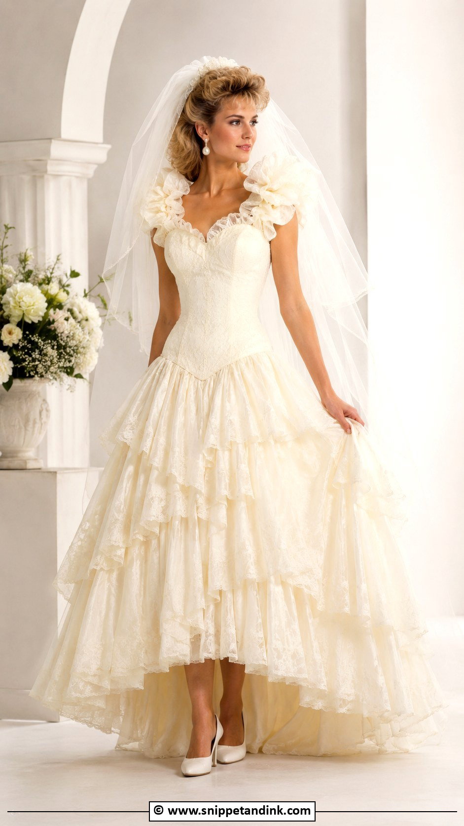 1980s Ruffle Wedding Dress - Snippet and Ink - 30 1980s Wedding Dress Ideas