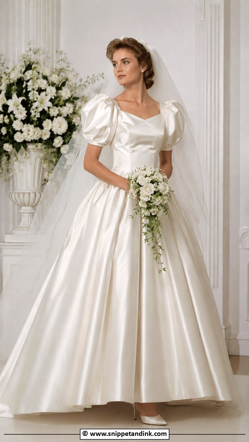 1980s Satin Ball Gown Wedding Dress - Snippet and Ink - 30 1980s Wedding Dress Ideas