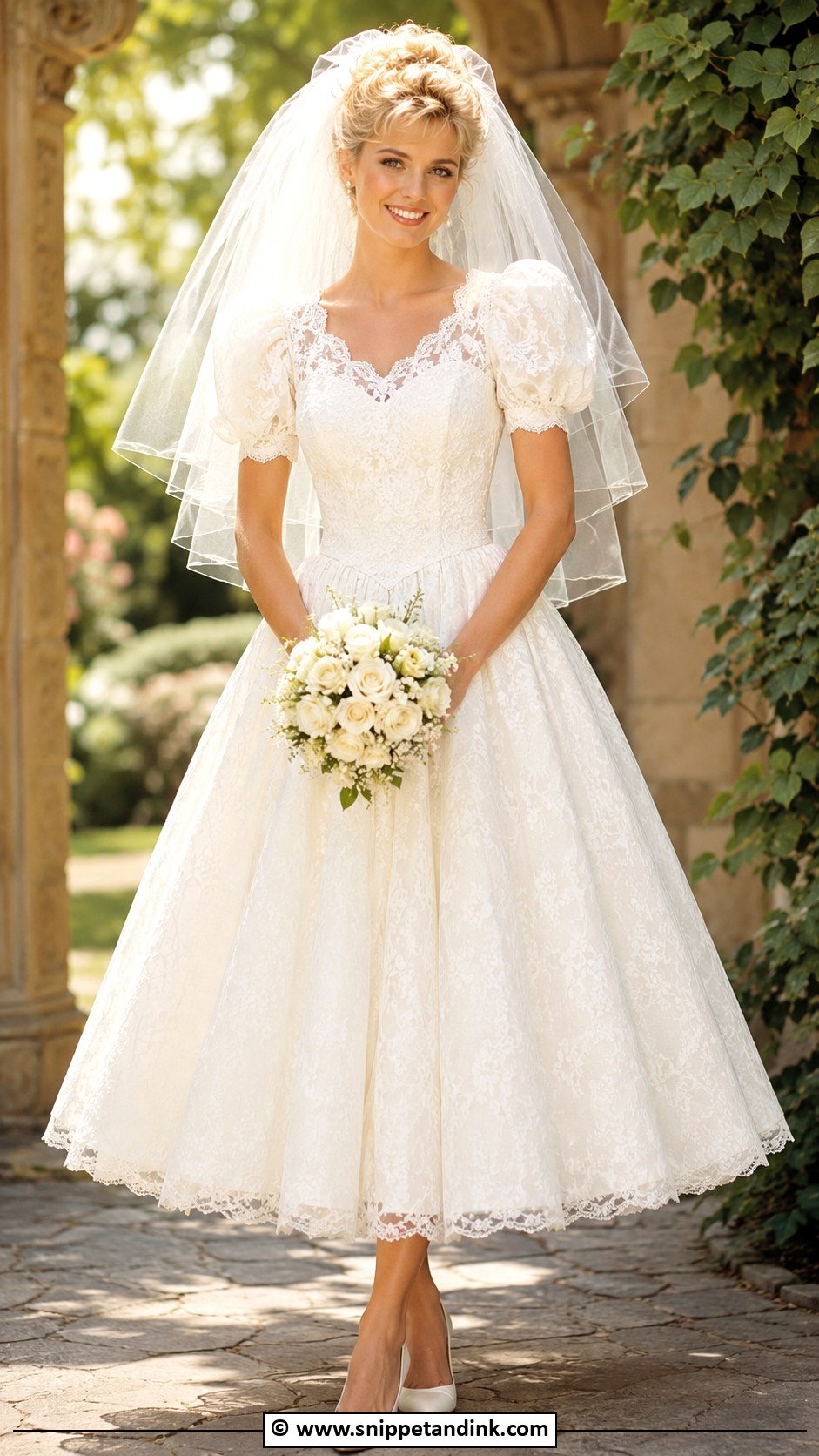 1980s Short Sleeve Wedding Dress - Snippet and Ink - 30 1980s Wedding Dress Ideas