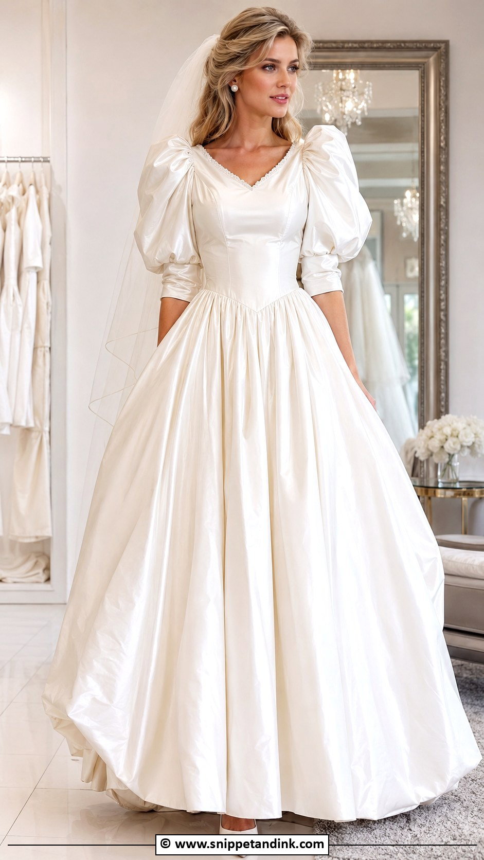 1980s Taffeta Wedding Dress - Snippet and Ink - 30 1980s Wedding Dress Ideas