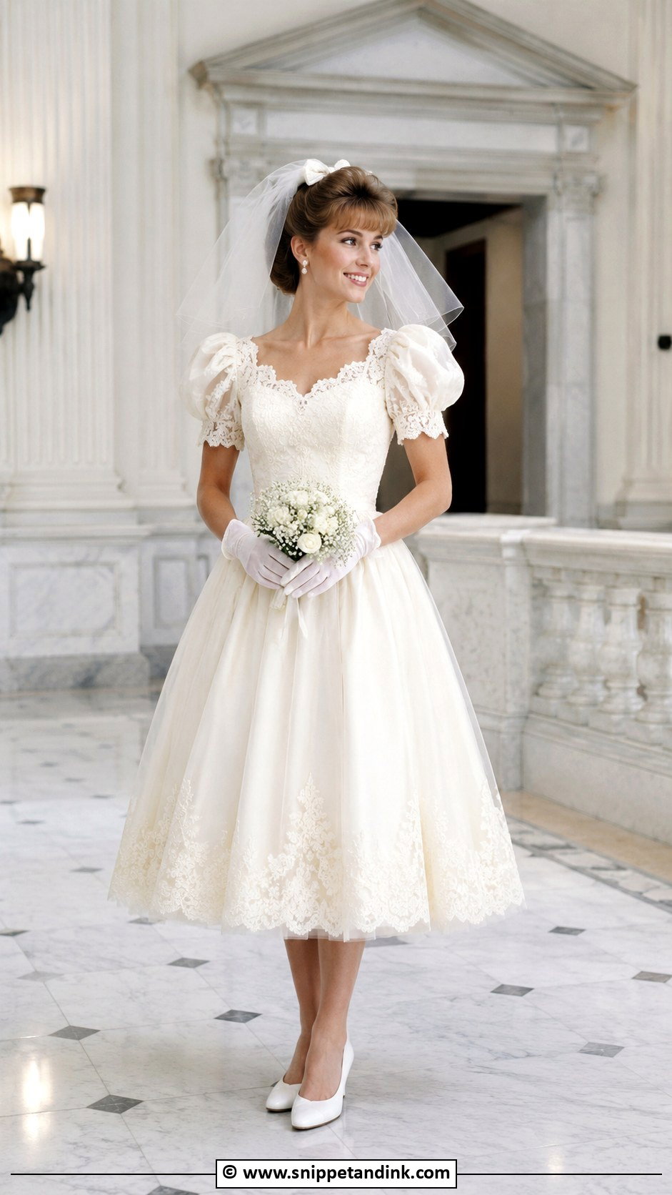 1980s Tea Length Wedding Dress - Snippet and Ink - 30 1980s Wedding Dress Ideas