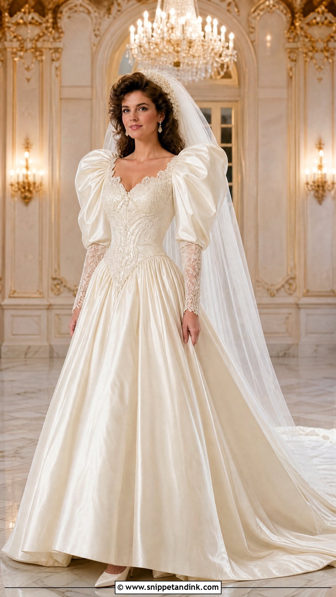 1980s Vintage Wedding Dress With Puff Sleeves - Snippet and Ink - 20 Vintage Wedding Dress Sleeves