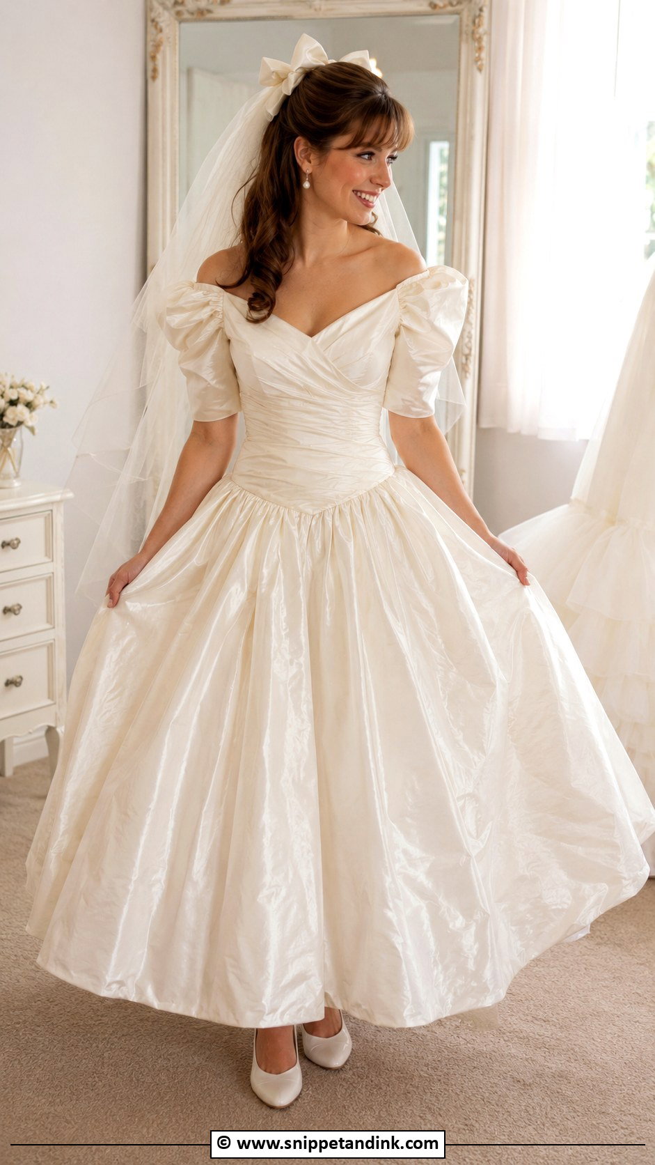 1980s Wedding Dress With Hair Bow - Snippet and Ink - 30 1980s Wedding Dress Ideas