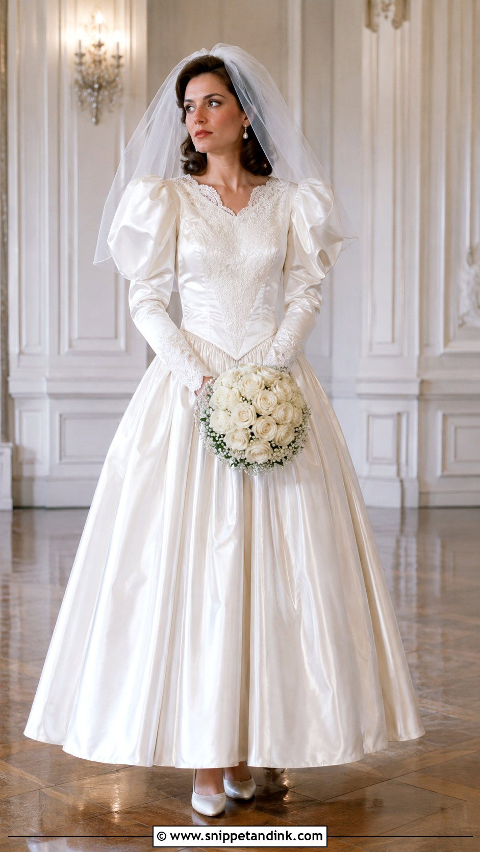1984 Basque Waist Wedding Dress - Snippet and Ink - 20 1984 Wedding Dresses