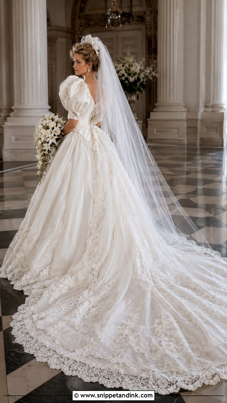 1984 Cathedral Train Wedding Dress - Snippet and Ink - 20 1984 Wedding Dresses