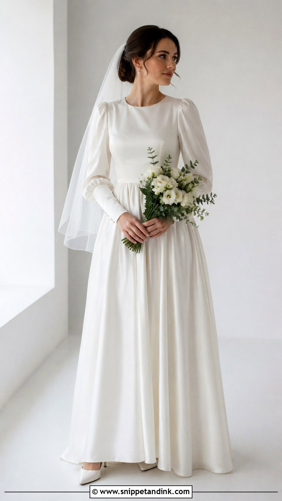1984 Minimal Satin Wedding Dress - Snippet and Ink - 20 1984 Wedding Dresses
