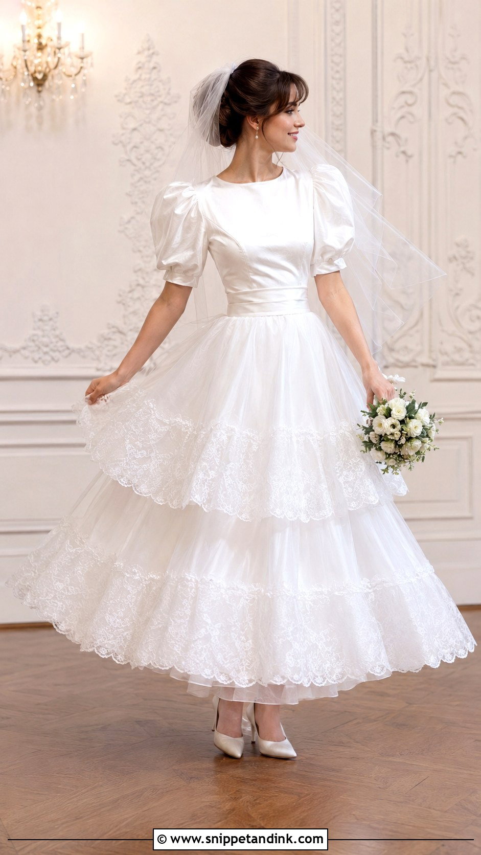 1984 Tiered Skirt Wedding Dress - Snippet and Ink - 20 1984 Wedding Dresses