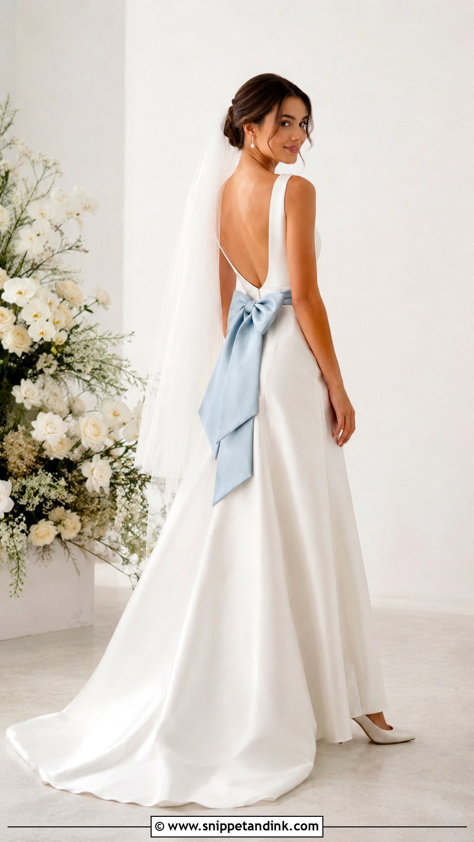 1989 Blue Bow Wedding Dress - Snippet and Ink - 25 1989 Wedding Dresses