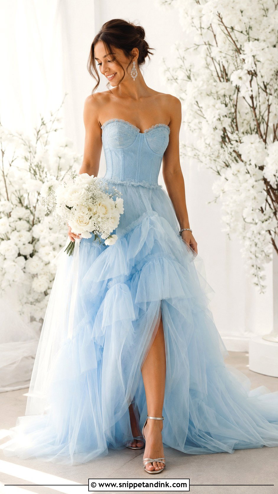 1989 Blue Tulle Wedding Dress - Snippet and Ink - 25 1989 Wedding Dresses