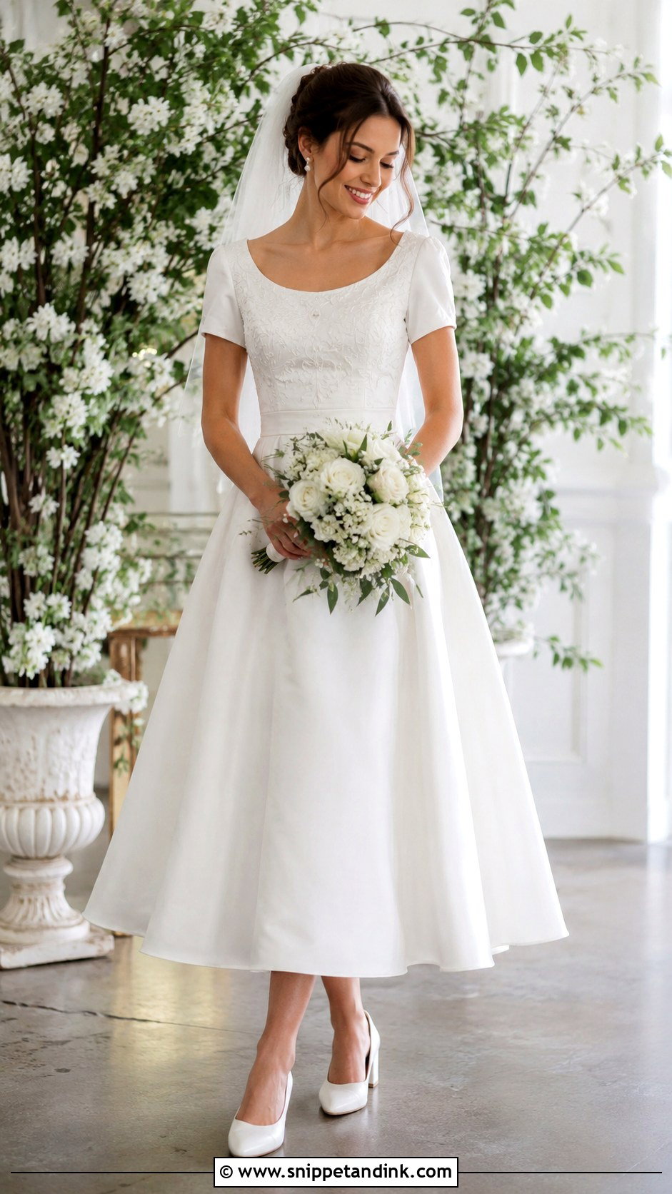 1989 Short Sleeve Wedding Dress - Snippet and Ink - 25 1989 Wedding Dresses
