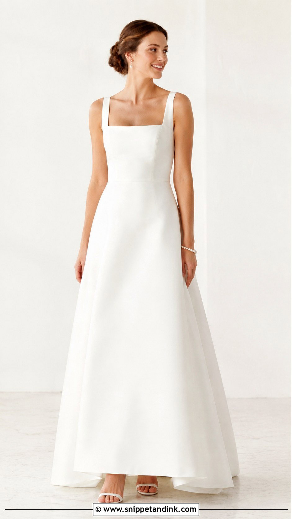 1989 Square Neck Wedding Dress - Snippet and Ink - 25 1989 Wedding Dresses