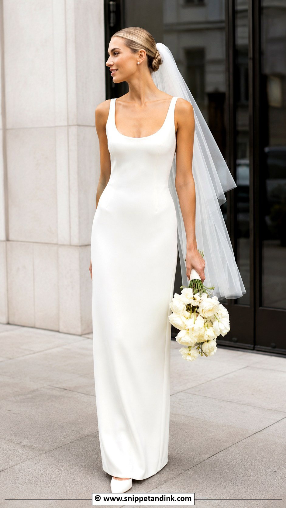 1990s Column Wedding Dress - Snippet and Ink - 30 1990s Wedding Dress Ideas
