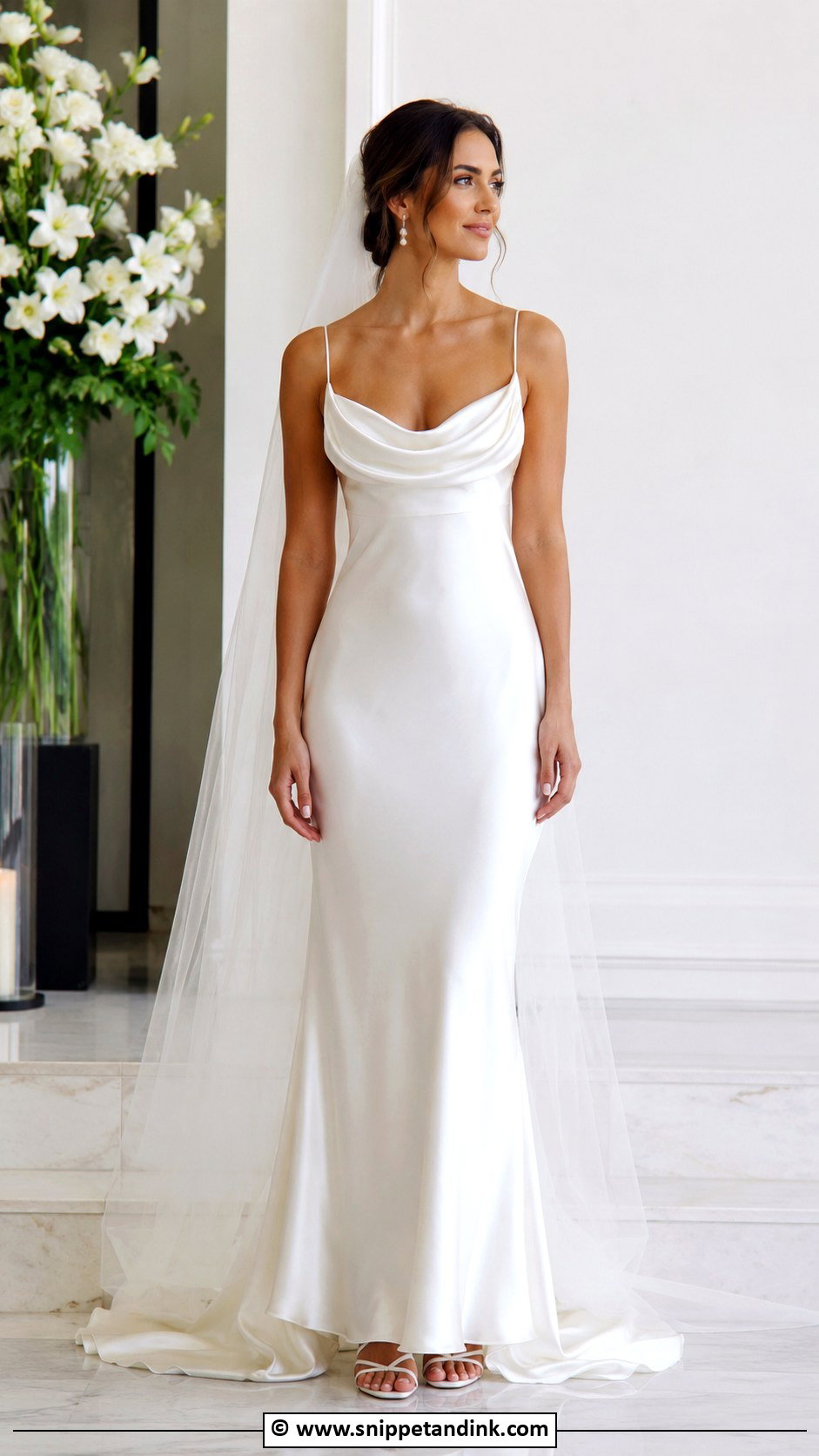 1990s Cowl Neck Wedding Dress - Snippet and Ink - 30 1990s Wedding Dress Ideas