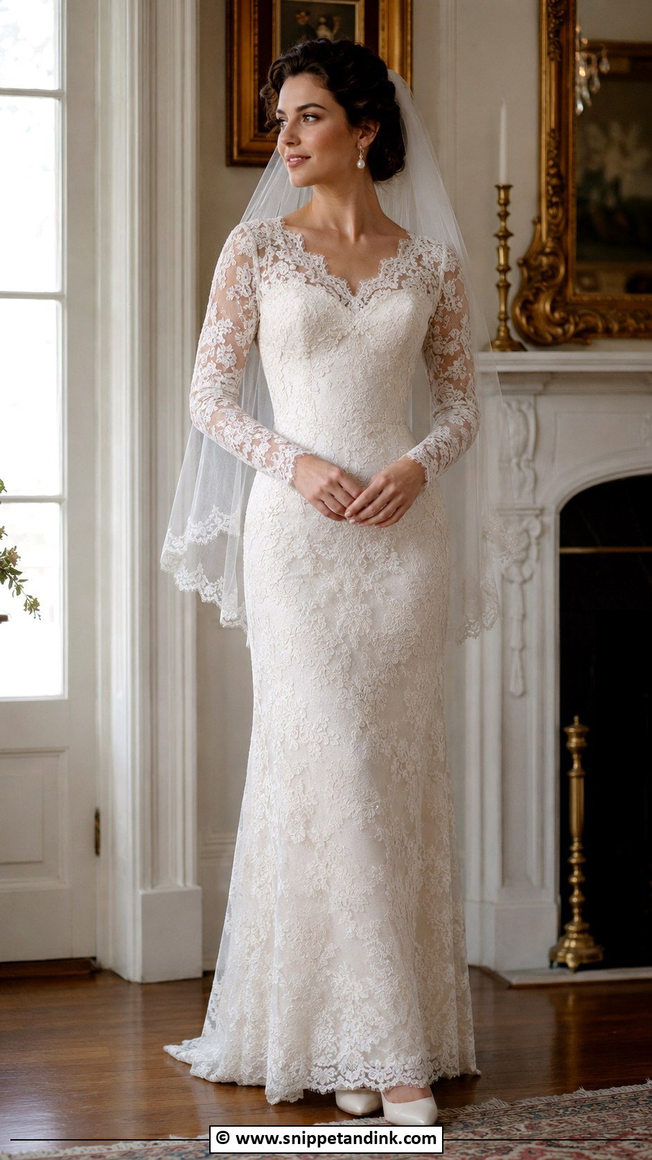 1990s Long Sleeve Lace Wedding Dress - Snippet and Ink - 30 1990s Wedding Dress Ideas