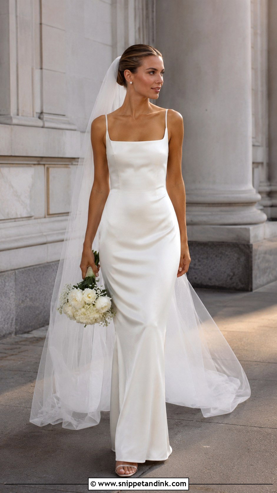 1990s Minimal Wedding Dress - Snippet and Ink - 30 Vintage Inspired Wedding Dresses