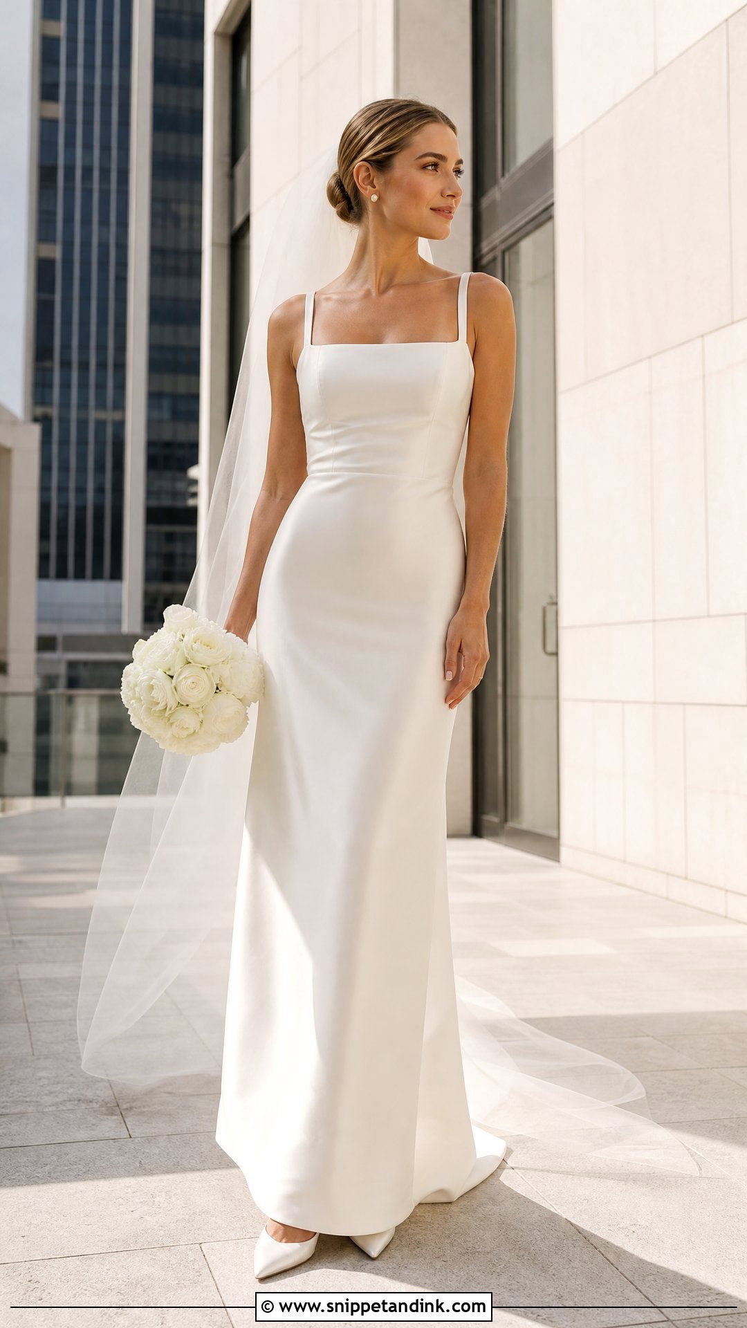 1990s Minimalist Satin Bridal Gown - Snippet and Ink - 20 Vintage Bridal Gowns