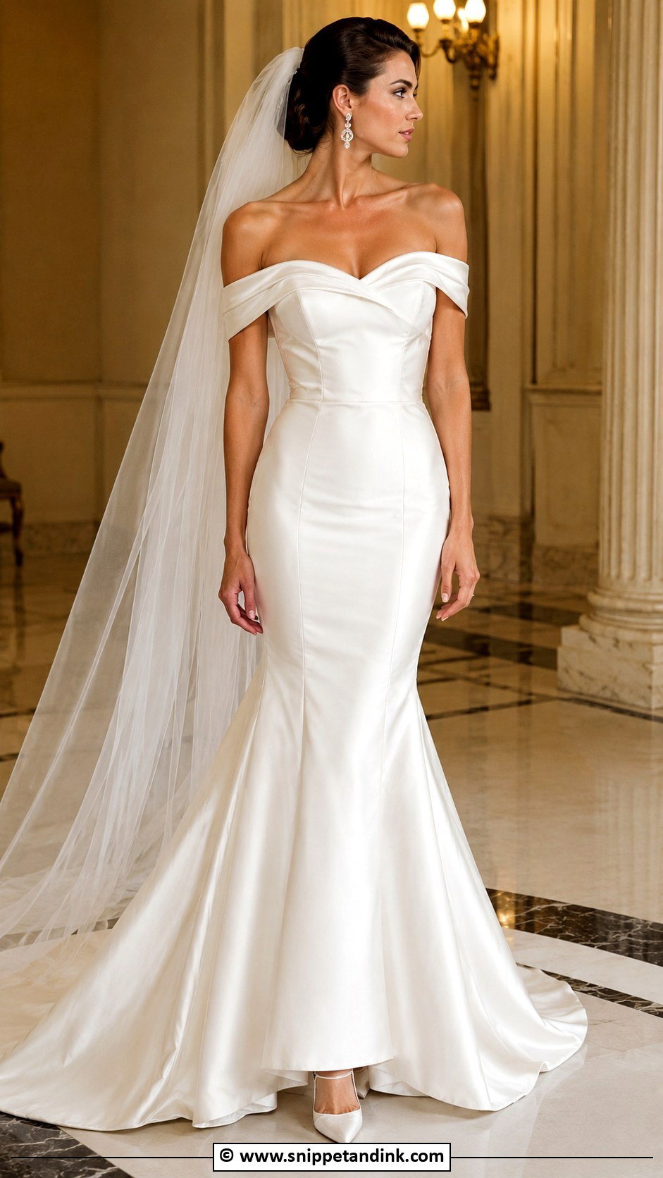 1990s Off Shoulder Wedding Dress - Snippet and Ink - 30 1990s Wedding Dress Ideas
