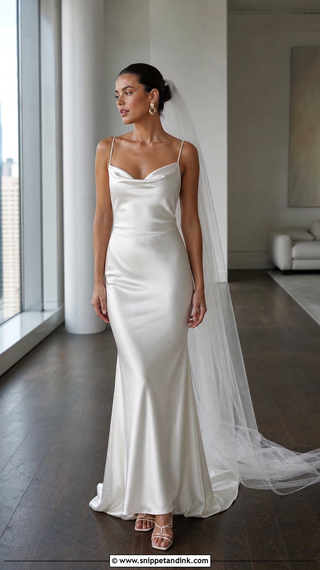 1990s Satin Slip Wedding Dress - Snippet and Ink - 20 Retro Wedding Dresses