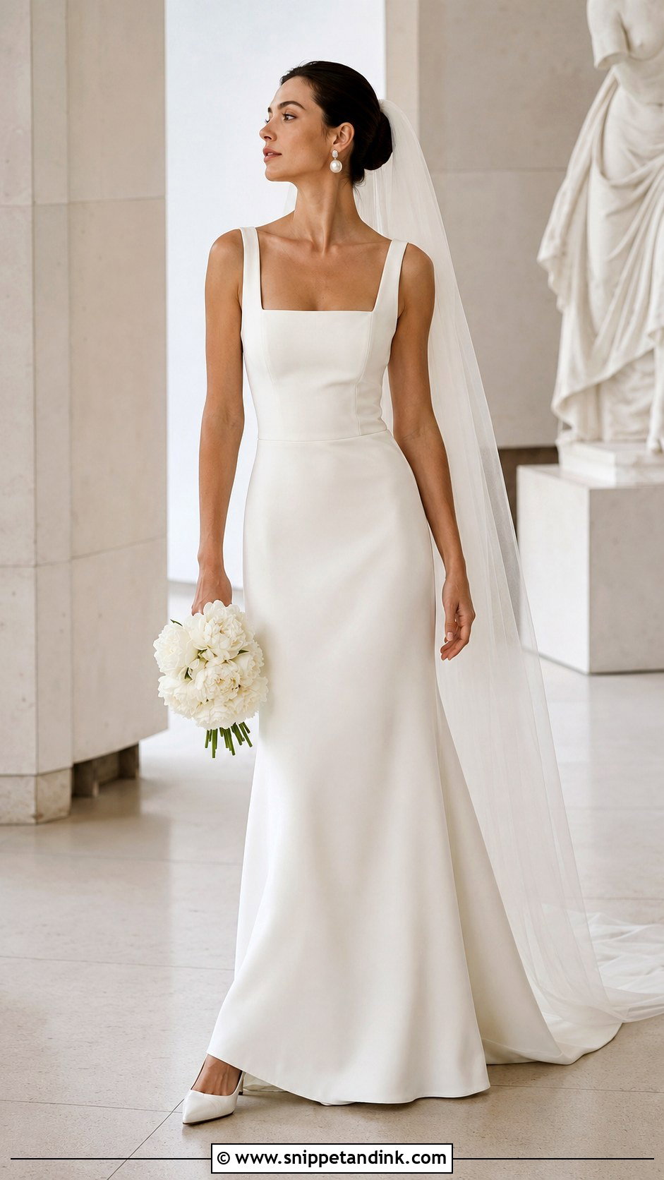 1990s Square Neck Wedding Dress - Snippet and Ink - 20 Vintage Inspired Wedding Dress Ideas