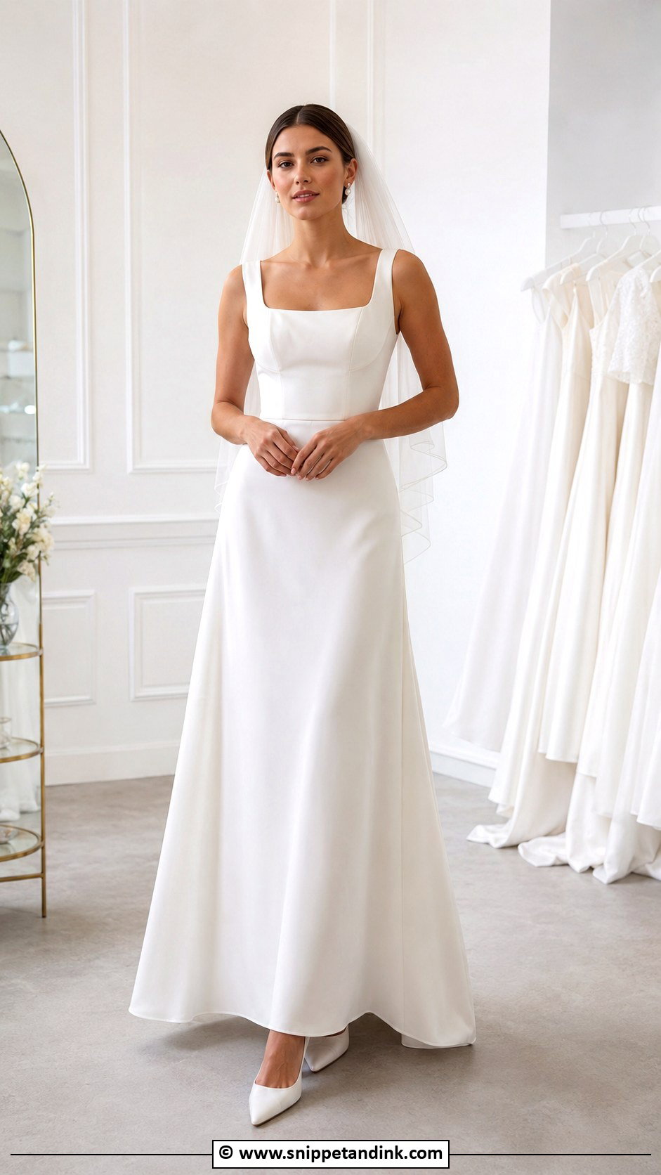 1990s Square Neck Wedding Dress - Snippet and Ink - 30 1990s Wedding Dress Ideas