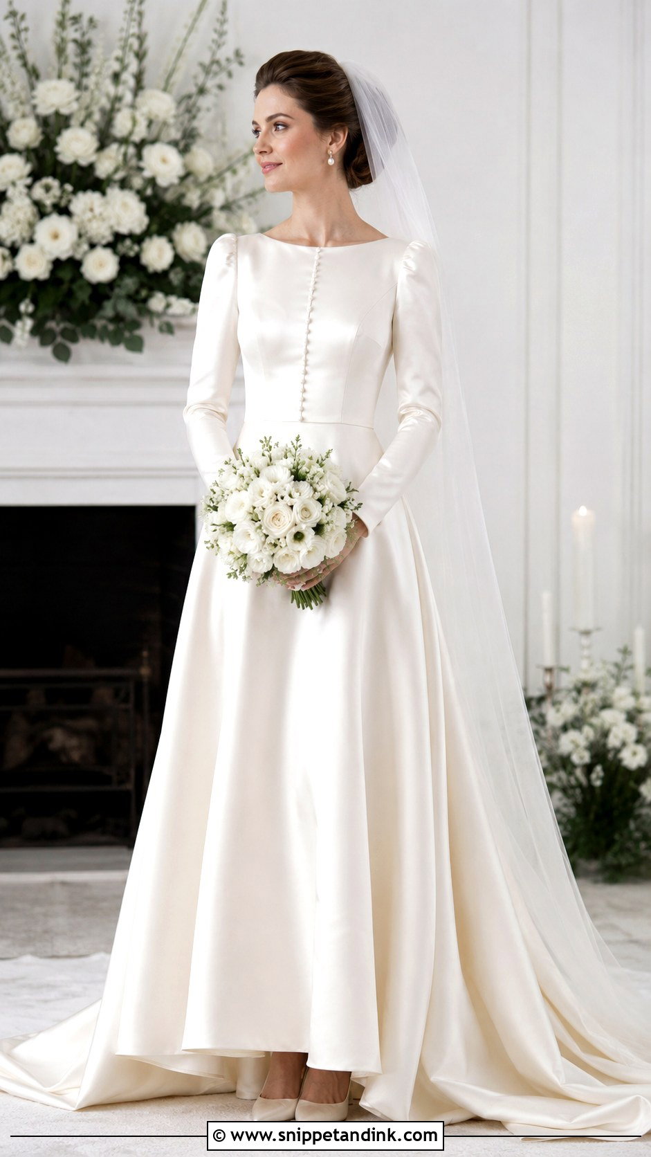 1993 Long Sleeve Satin Wedding Dress - Snippet and Ink - 25 1993 Wedding Dresses