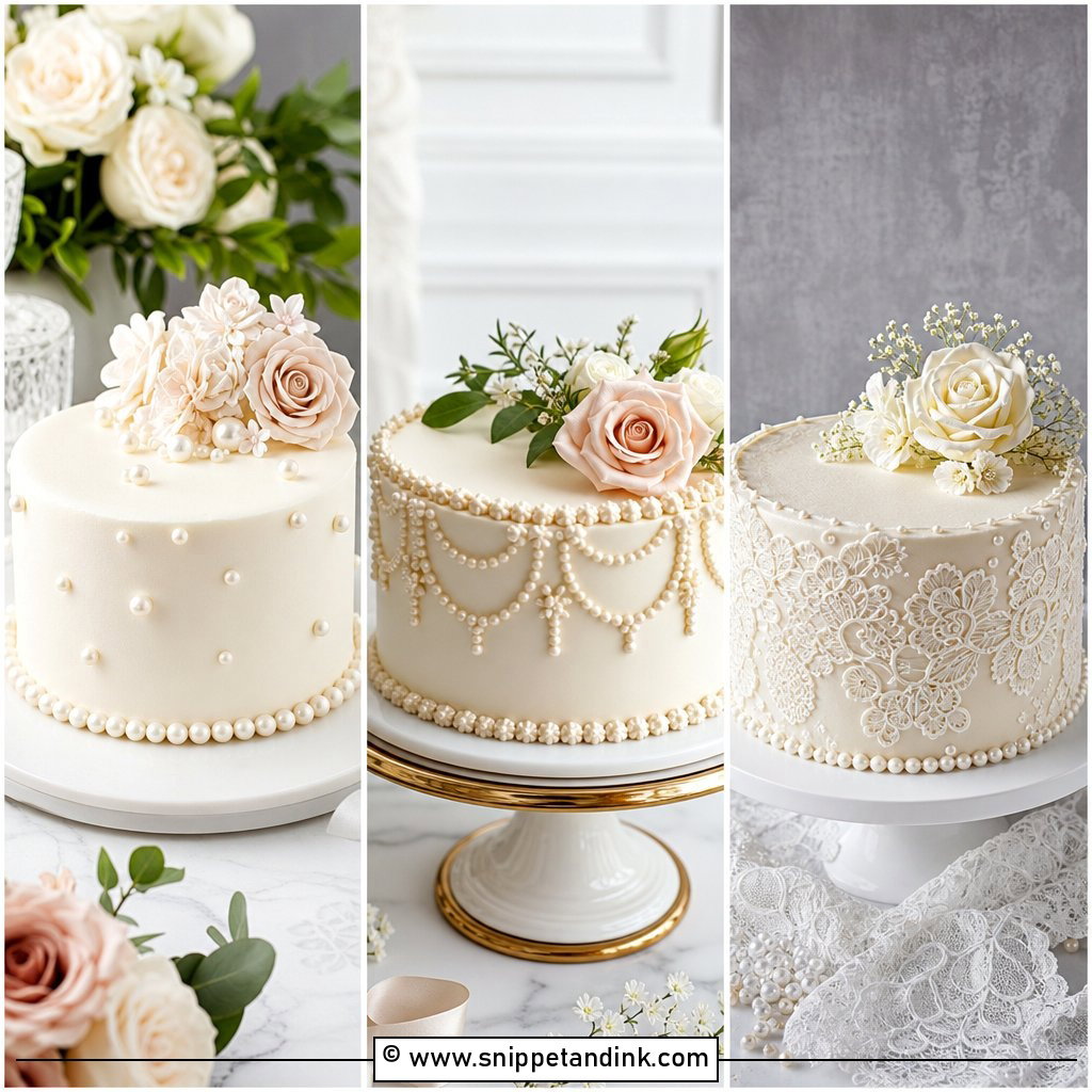 20 1 Tier Pearl Wedding Cake Ideas for Timeless Romance