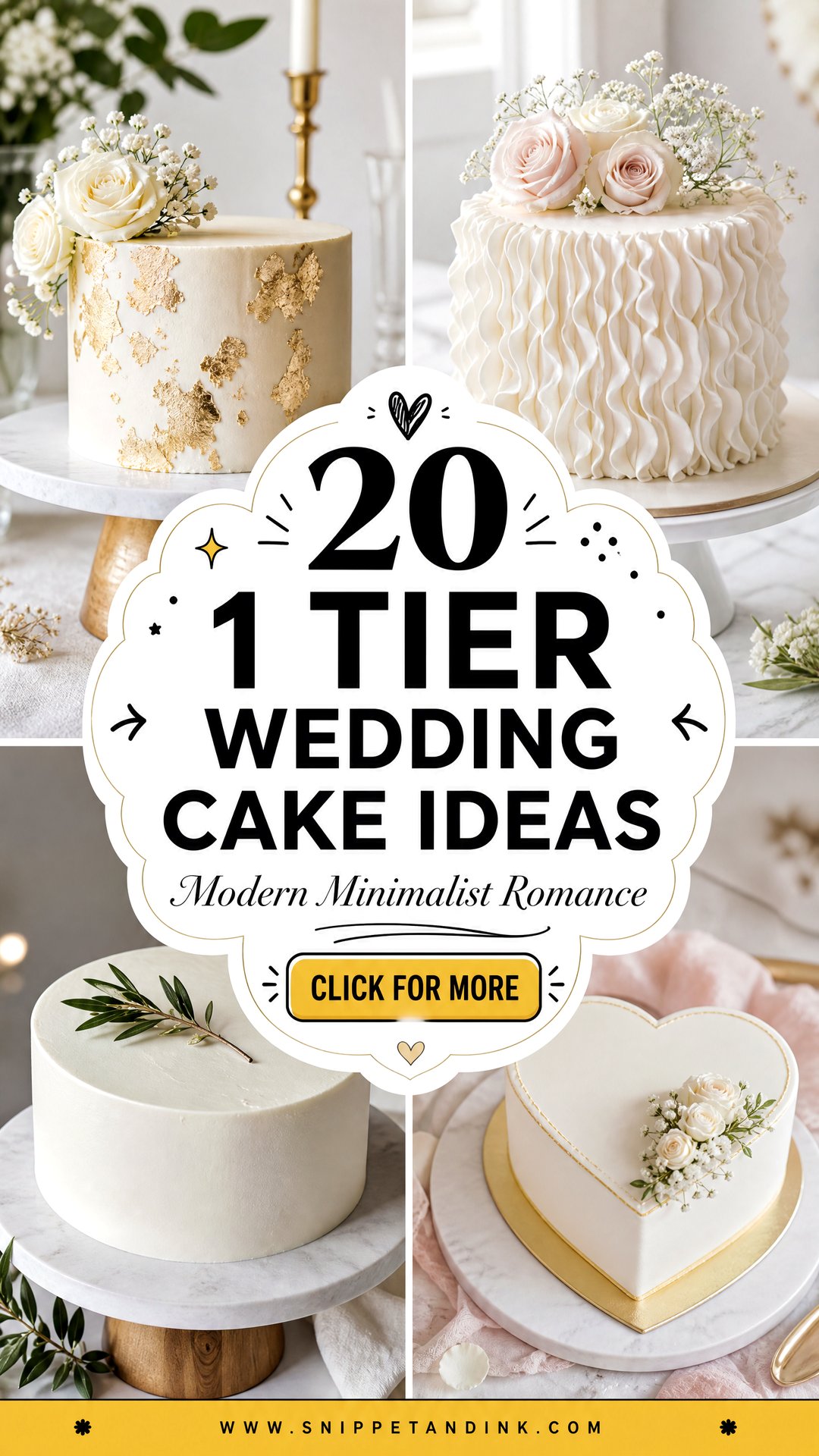 20 1 Tier Wedding Cake Ideas for Minimalist Modern Couples - 20 1 Tier Wedding Cake Ideas for Minimalist Modern Couples