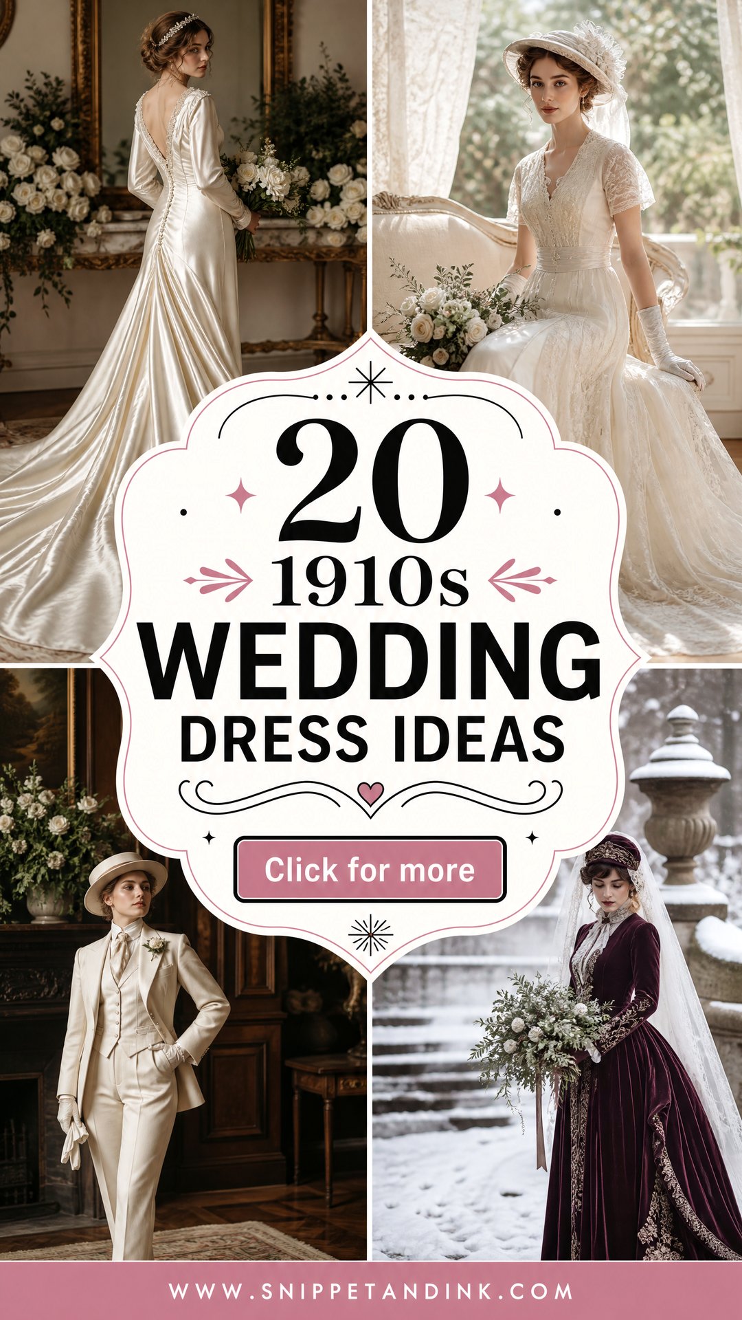 20 1910s Wedding Dress Ideas for a Timeless Vintage Bride - 20 1910s Wedding Dress Ideas for a Timeless Vintage Bride