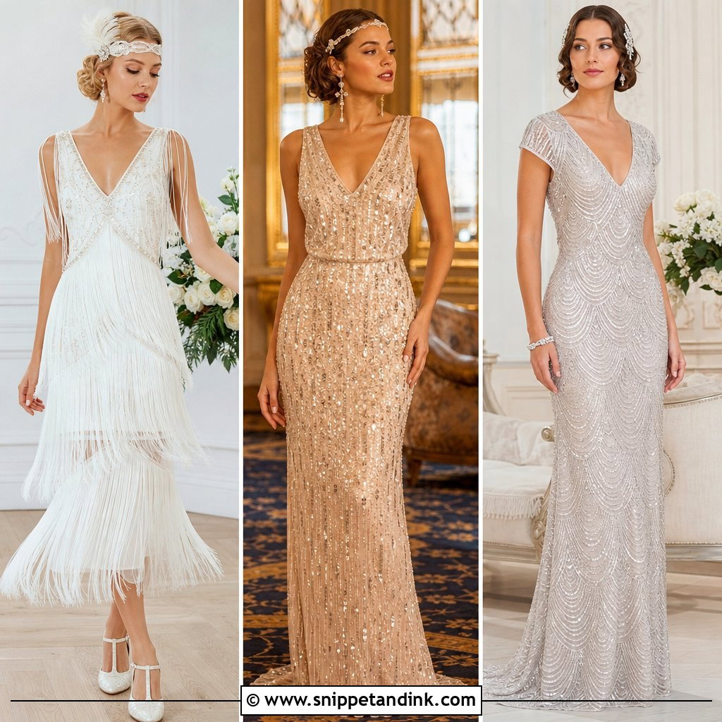 20 1920s Inspired Wedding Dress Ideas for Gatsby Glamour