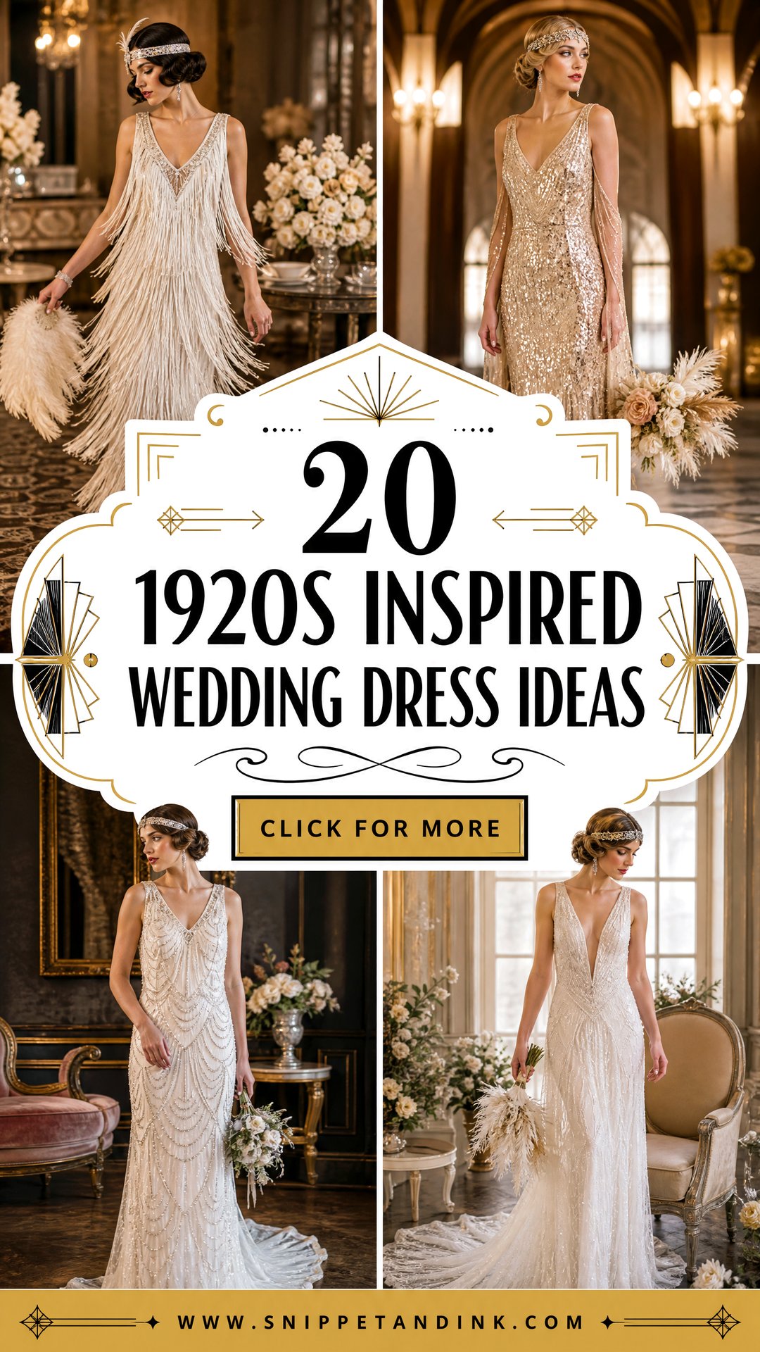 20 1920s Inspired Wedding Dress Ideas for Gatsby Glamour - 20 1920s Inspired Wedding Dress Ideas for Gatsby Glamour