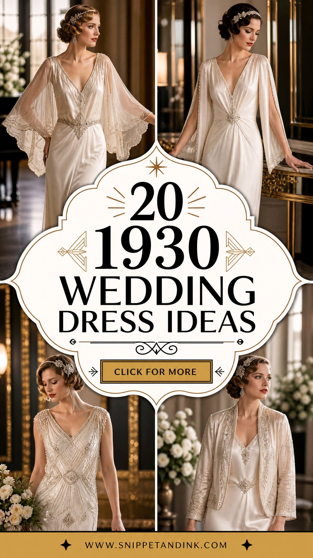 20 1930 Wedding Dress Ideas Glamorous Vintage Bridal Looks - 20 1930 Wedding Dress Ideas: Glamorous Vintage Bridal Looks