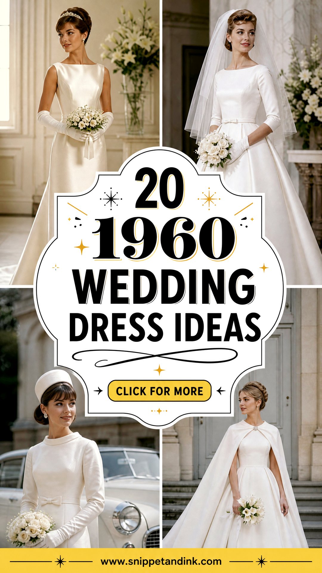 20 1960 Wedding Dress Ideas for a Chic Midcentury Bridal Look - 20 1960 Wedding Dress Ideas for a Chic Midcentury Bridal Look
