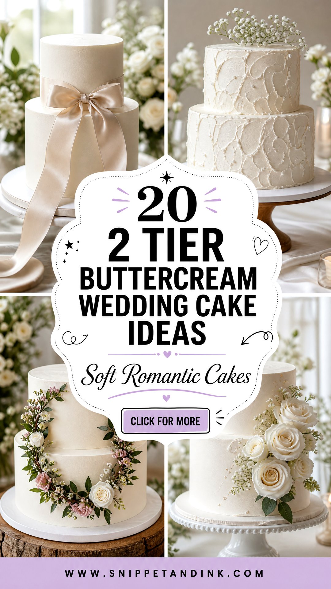 20 2 Tier Buttercream Wedding Cake Ideas for Soft Romance - 20 2 Tier Buttercream Wedding Cake Ideas for Soft Romance