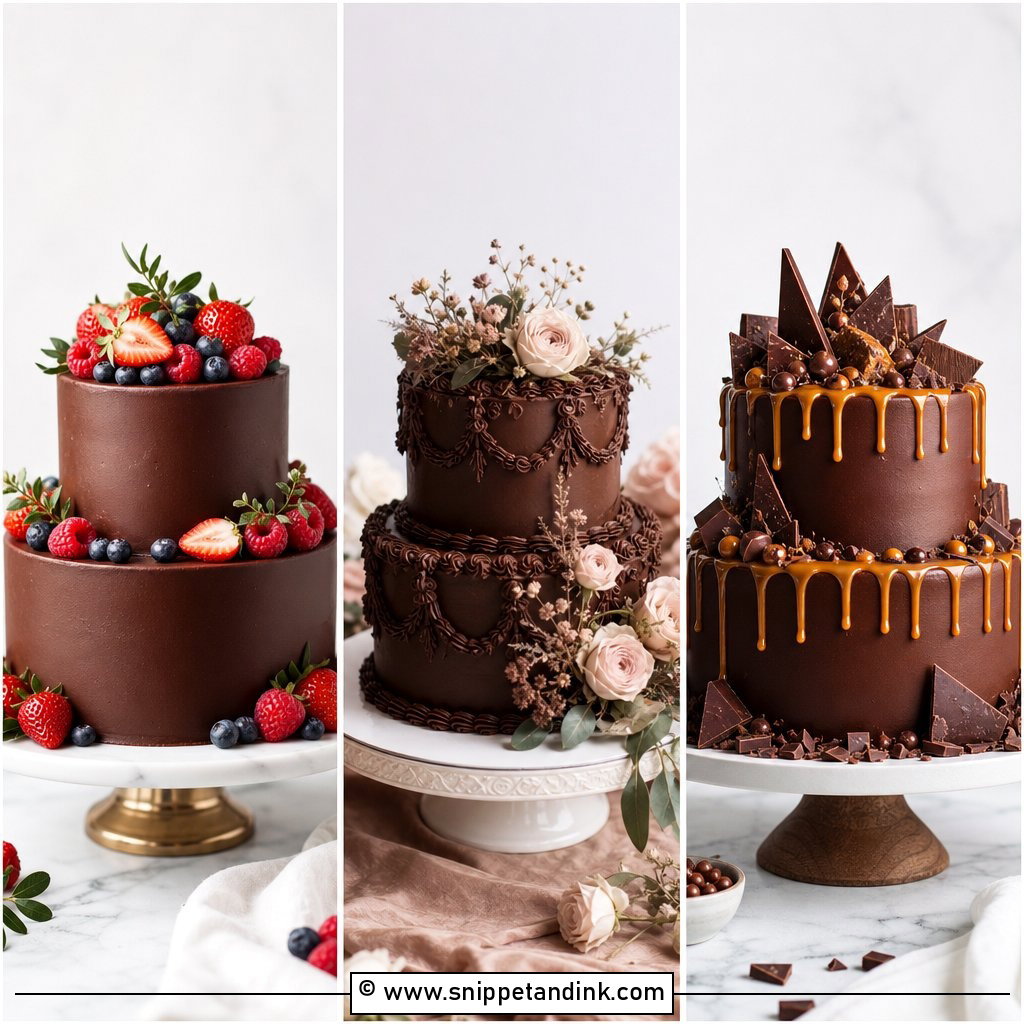 20 2 Tier Chocolate Cake Decoration Ideas for Wedding Style